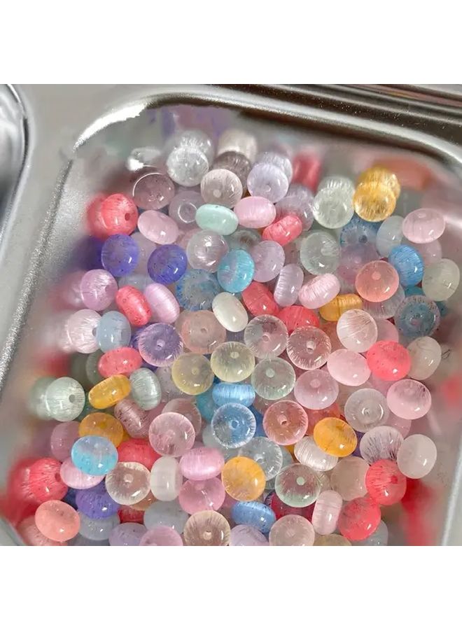 خرز عين القط الأزرق ١٢٠ قطعة ٣×٦ مم خرز زجاجي لإكسسوارات صنع المجوهرات DIY - Image 4